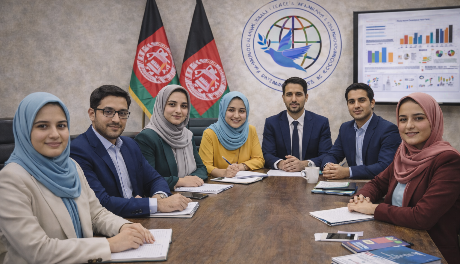 afghan professionals in a conference meeting